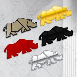 Car Sticker Rhinoceros Rhino Logo 3D Decal Side Body Decoration Badge Rear Trunk Emblem For Suzuki Jimny Off Road JB33 JB43 JB74