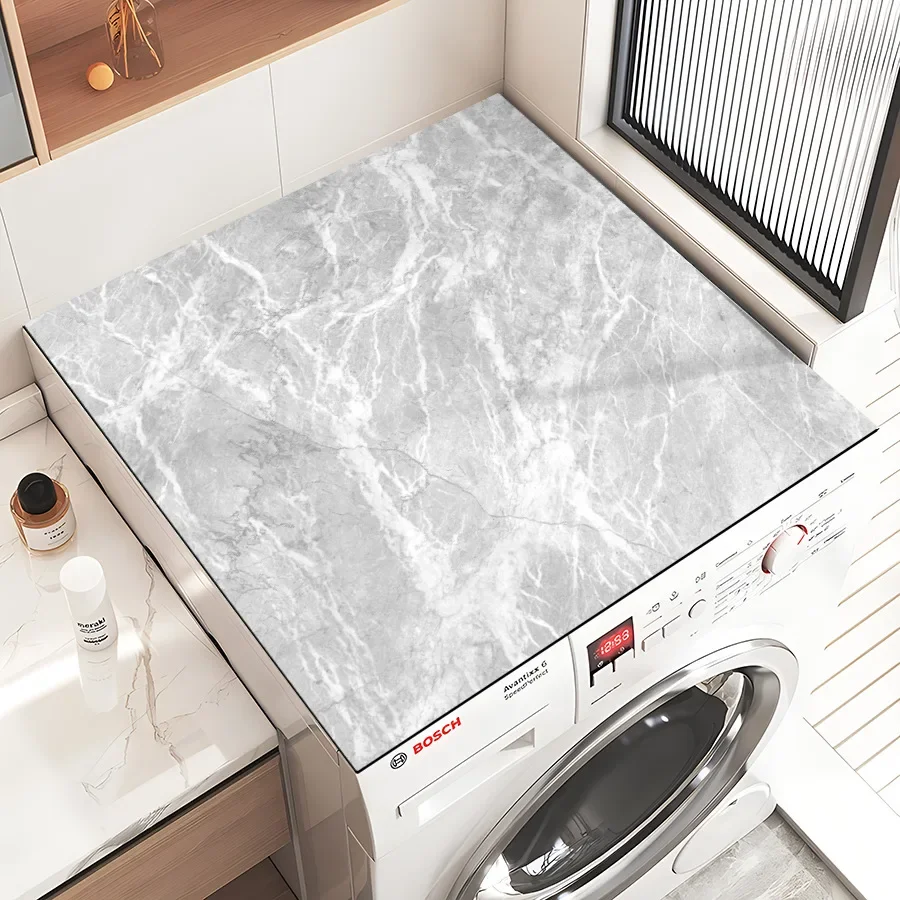 Marble Imitation Pattern Diatom Mud Waterproof Washing Machine Dust Cover Oven Microwave Top Protector Mat Coffee Drain Pad