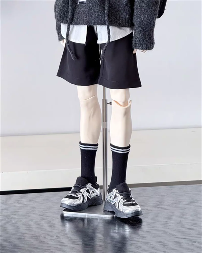 BJD poppenschoenen geschikt voor ID75 Oom maat nieuwe herenschoenen, blauw wit/zwart zilveren sportschoenen, sportschoenen, dagelijkse slijtage