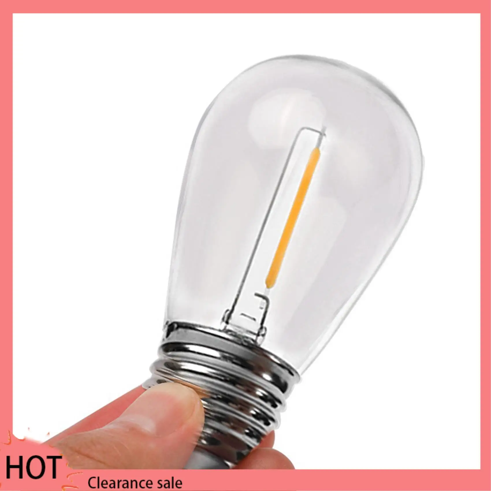 A88Z 48 Pack 3V LED S14 Replacement Light Bulbs, Shatterproof Outdoor Solar String Light Bulbs, Warm White