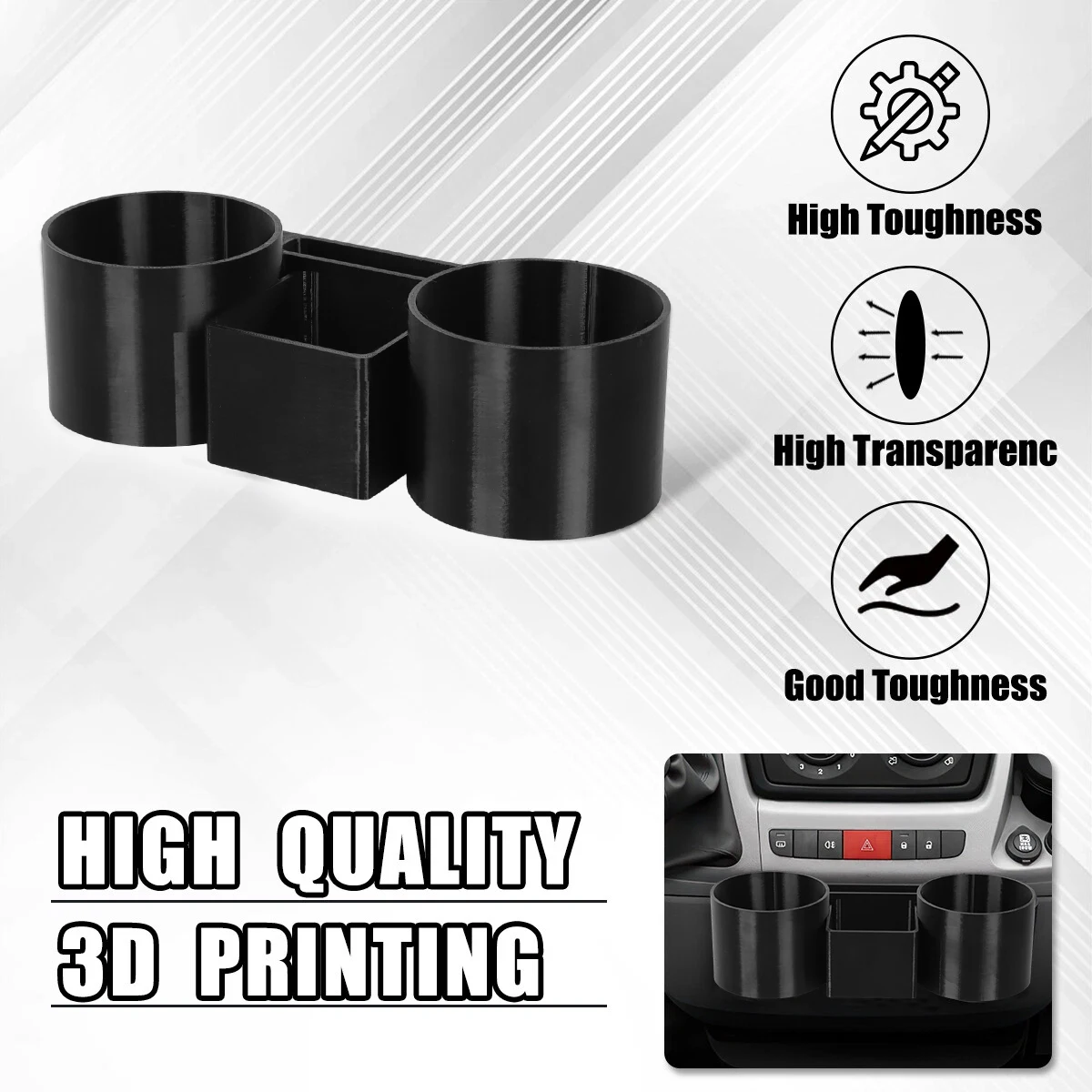 Center Console Dual Cup Holder For Fiat Ducato Peugeot Boxer Citroen Relay Van Centre 2007 Storage Box