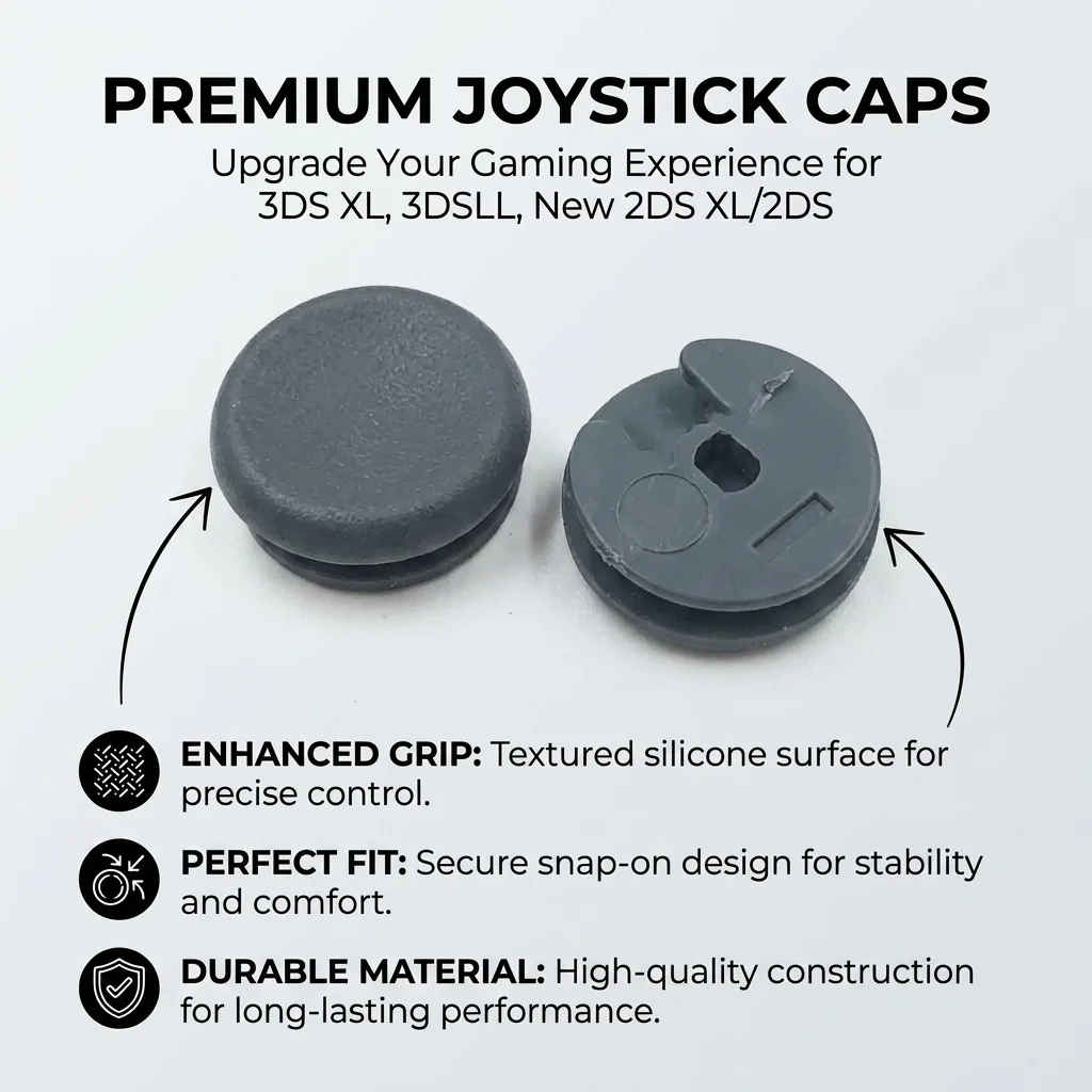 For 3DS Analog Joystick Circle Pad Caps 2Pcs, Replacement Thumbstick Mushroom Heads for Nintendo New 3DS XL 3DS LL 2DS view 6