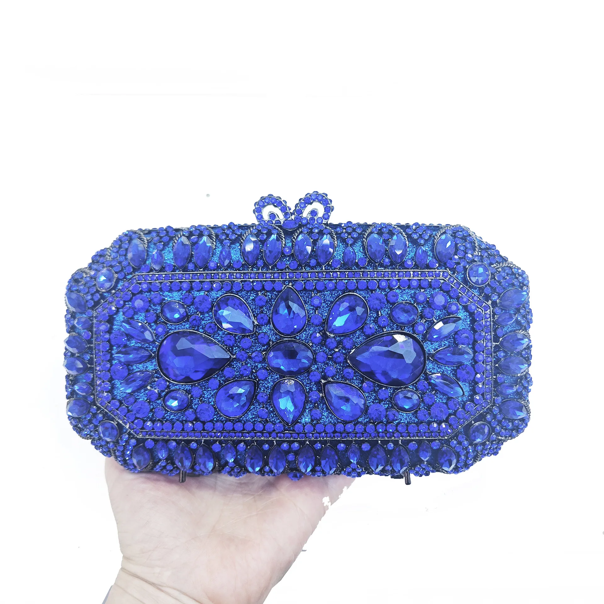 กระเป๋าคลัทช์สำหรับงานเลี้ยงอาหารค่ำ ประดับเพชรเต็มใบ กระเป๋าถือเจ้าสาวประดับมุก กระเป๋าดีไซเนอร์