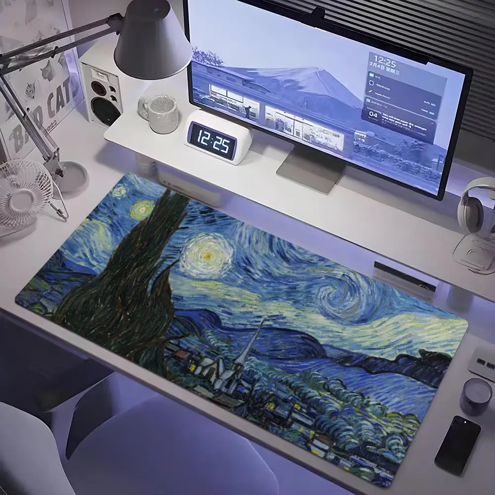 

van gogh art Mouse Pad Tablet mouse Pad Laptop xl desktop mouse pad, cute HD Rainbow Gaming keyboard pad, csgo Player, 90x40