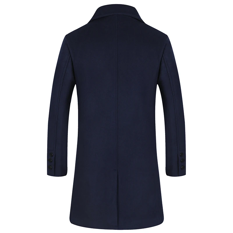 Высококачественное мужское модное, крутое и повседневное однотонное шерстяное пальто для людей среднего и молодого возраста.
