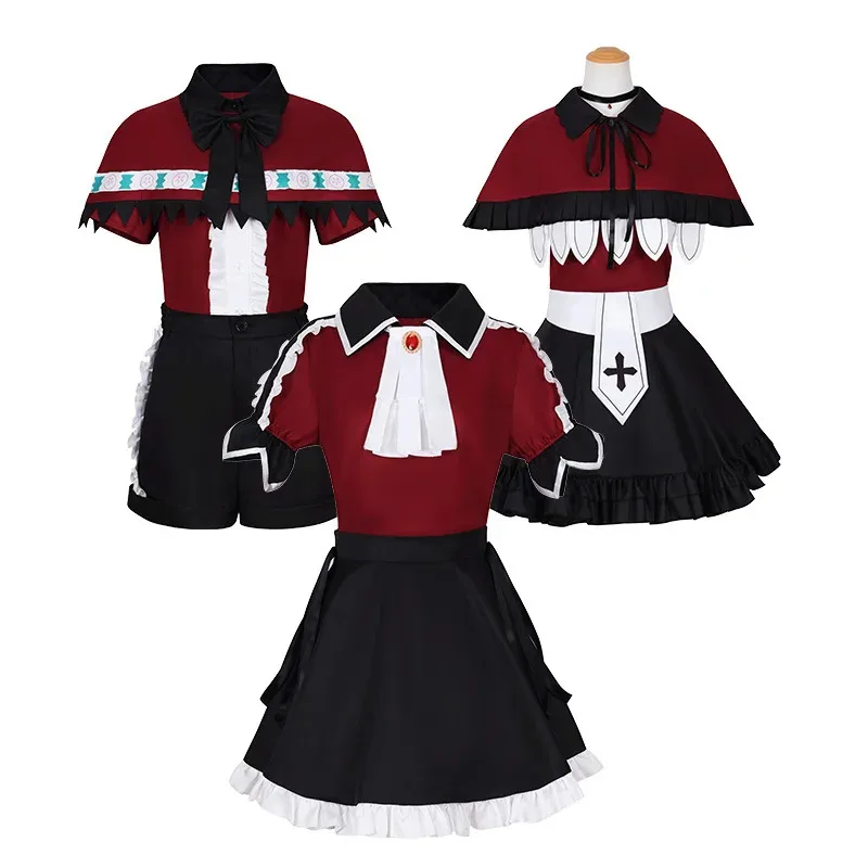 

New Oshi no Ko Ruby Hoshino Arima Kana Mem Cho Cosplay Singing Costume Wig Witch Maid Outfit Kids Women Halloween Disguise Pack2
