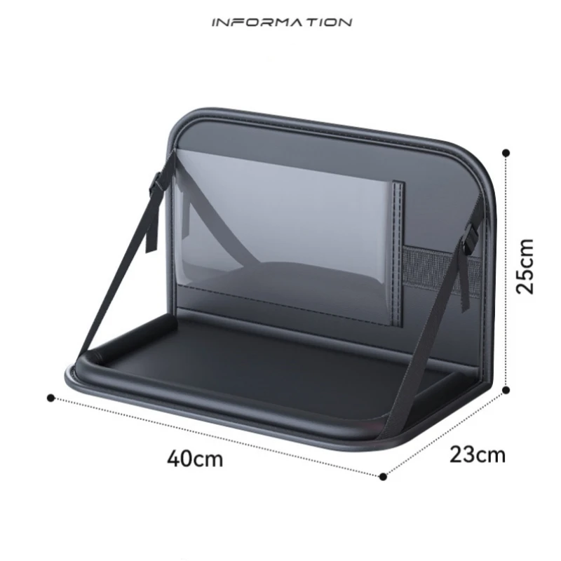 Car Seatback Organizer Foldable Table Tray PU Leather Touch Screen Pocket Phone Tablet Holder Heat Proof Cup Holder for Travel - view 6