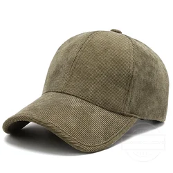 Trendy ArmyGreen Winter Baseball Caps For Men Luxury Women Corduroy Cap Snapback Hip Hop Trucker Hats Casquette Homme