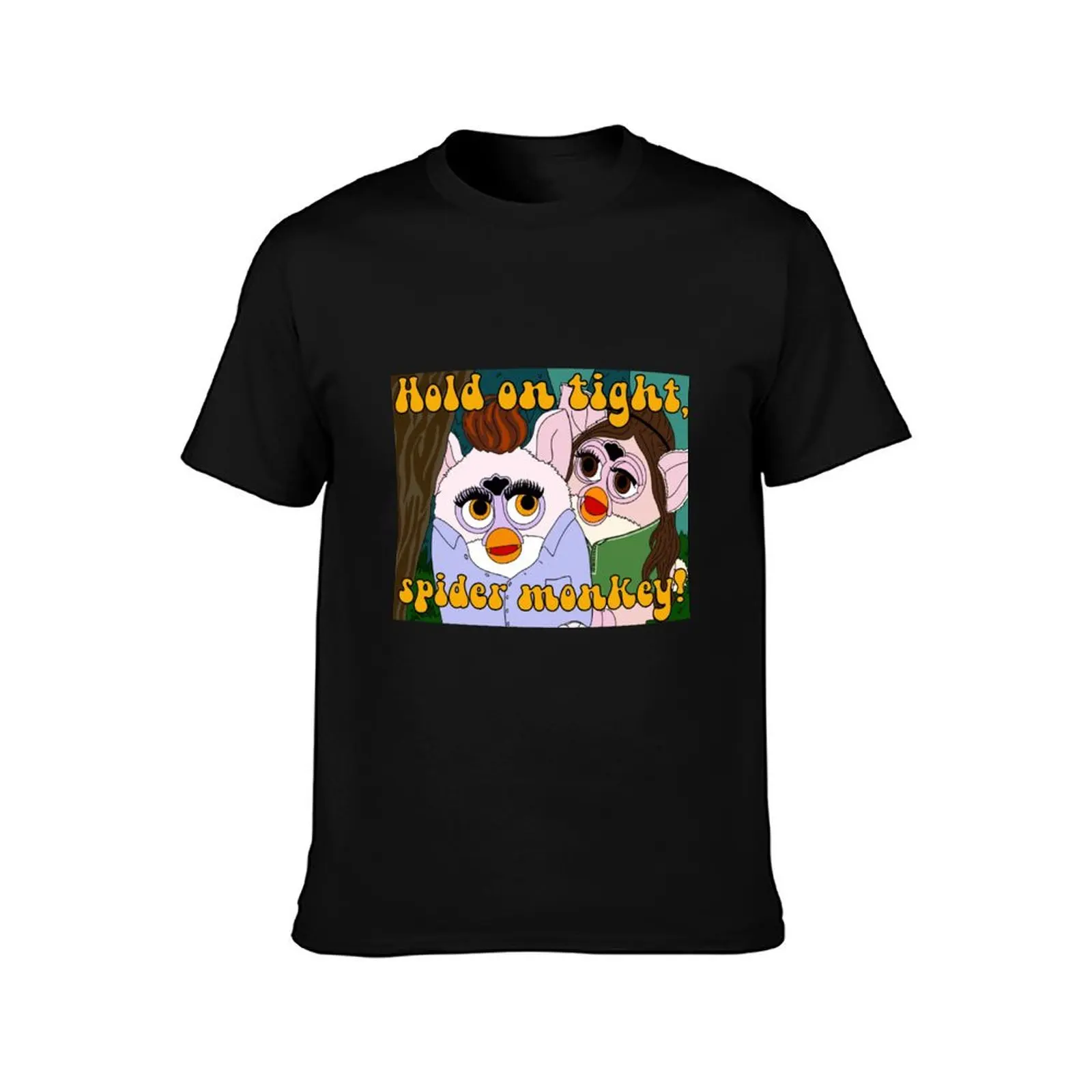 Twilight Furby Bella Swan & Edward Cullen Hold on Tight Spider Monkey (includes text) T-Shirt Big and Tall Casual T-Shirt