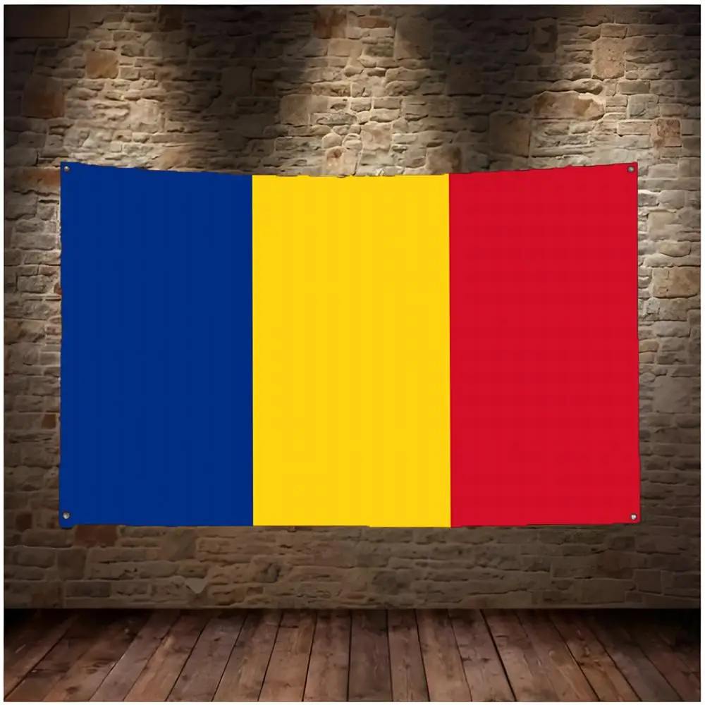 Romania Dracula Transylvania Flags Daily four ring borderless design indoor outdoor decor easy hang install