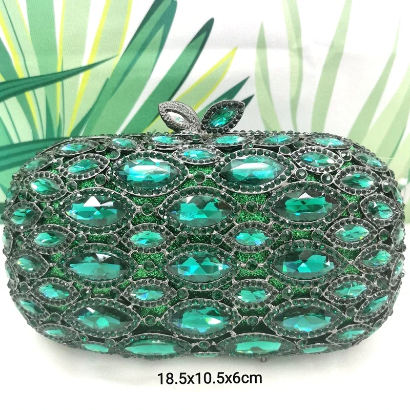 

Gold Silver Green Black Diamond Female Party Clutch Purse Crystal Women Prom Handbag Lady Rhinestone Wedding Bridal Evening Bag