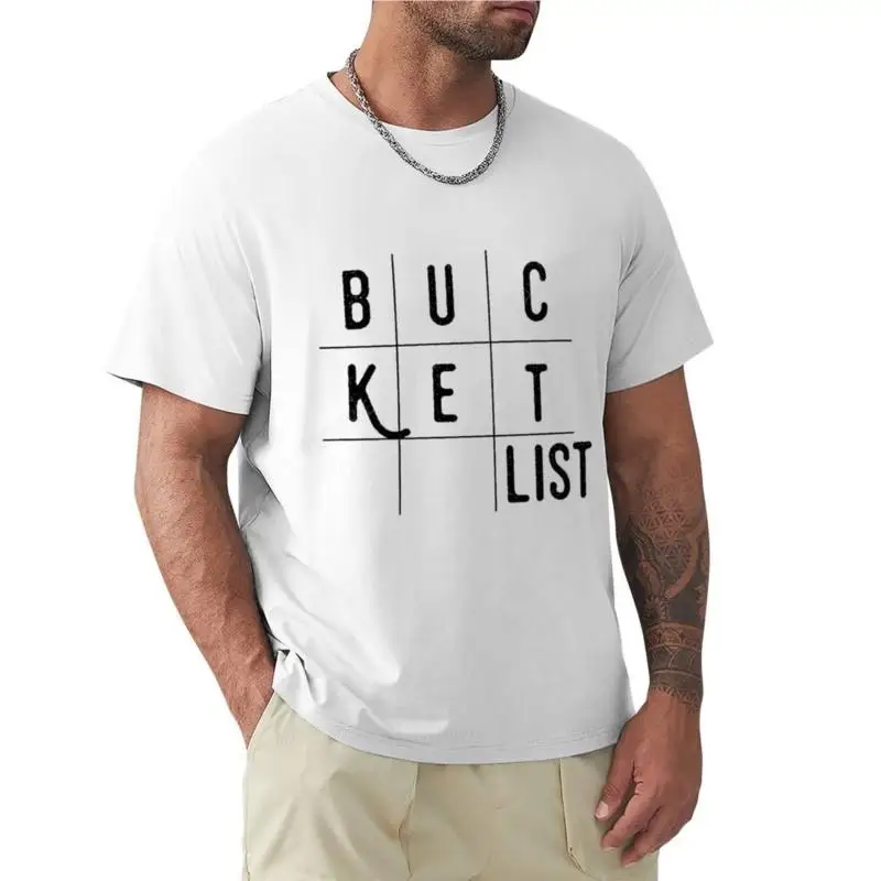 Bucket list T-Shirt oversized t shirts summer t-shirt hippie clothes t shirts men black cotton mens t-shirt