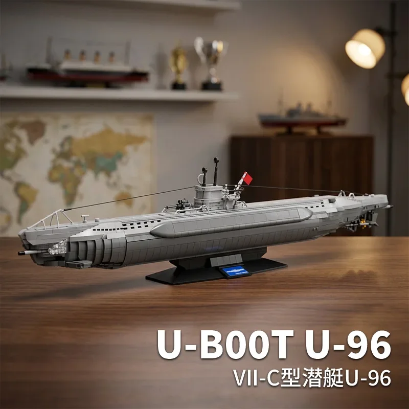 12GO 98015 U-96 U-Boat Submarine Building Blocks Military Naval Model High Difficulty DIY Assembly Bricks Toy Display for Adults
