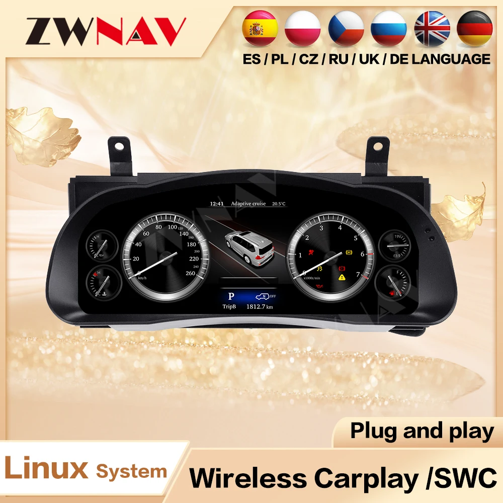 

ZWNAV For Highlander instrument panel 2015-2019 Speedometer Car LCD Digital Cluster Virtual Cockpit Dashboard Instrument Panel