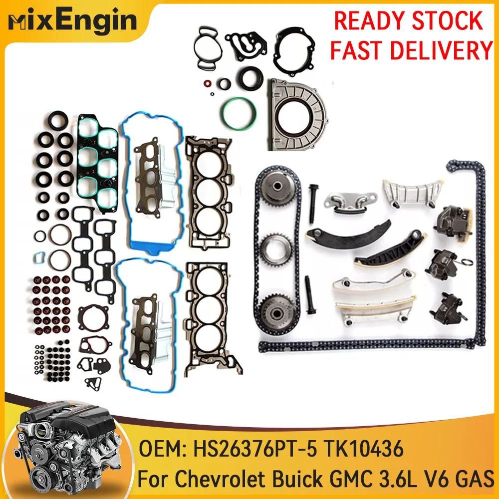 

Engine Full Gasket Set & Timing Chain Kit Fit 3.6 L For Chevrolet Buick Enclave Cadillac Saturn GMC GM LS LLT Acadia Saab 3.6L