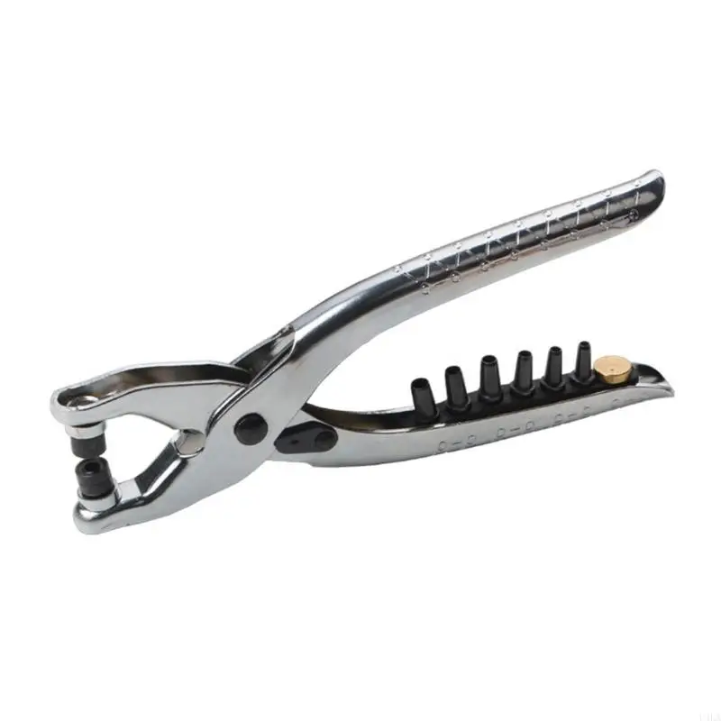 U4LA Nickel-chromium Alloy Grommet Eyelet Plier Eyelet Hole Pliers with 100 Metal Eyelets for Crafts Clothes