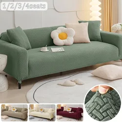 1/2/3/4 Seater Jacquard Sofa Covers All-inclusive Stretch Plain Sofa Couch Cover Anti-dust L-Shaped Sofa Corner Section Cover