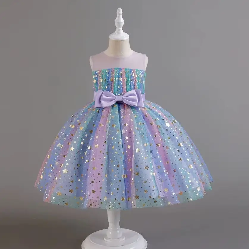Prom Dress for Girl Birthday Dresses Children Clothes Colorful Ball Gown Star Clothing for 7 to 10 Years