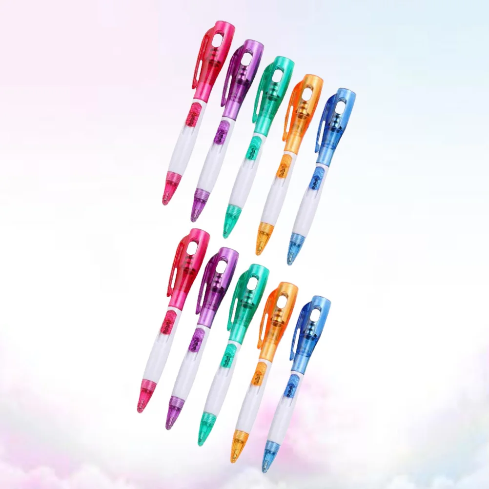 

10Pcs Multi-Function Ballpoint Pens Smooth Write Non-Skid Office Home School Light Ball Pen Gift Set Assorted Patterns
