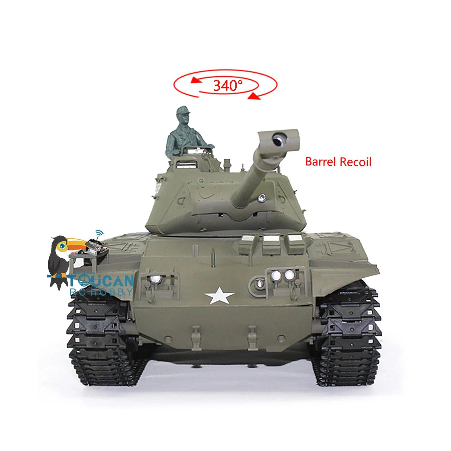 HENG LONG 1/16 7.0 2.4Ghz Recoil Telescopic Plastic Walker Bulldog RTR RC Tank 3839 Barrel Smoke BB Shooting Infrared TH20335