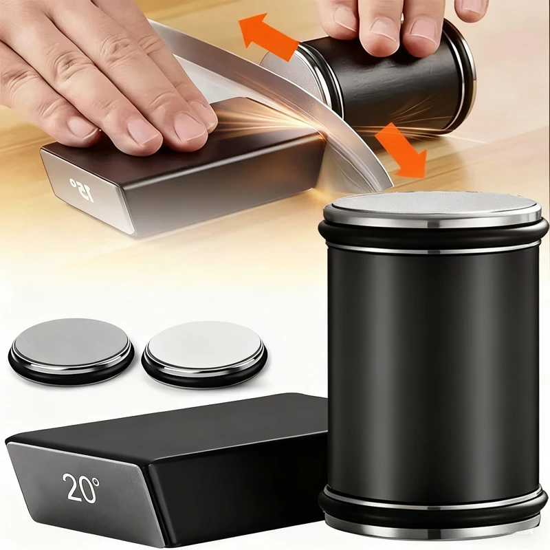 Knife Sharpener Kit Magnetic Holder & Diamond Stone  Angle Guide 15/20° Precision for Kitchen Chef Knives Home Sharpening Tool