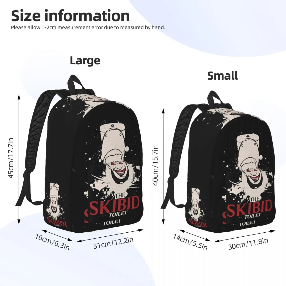 Funny Skibidi Toilet Game Backpack Elementary High College School Student Book Bags Men Women Daypack Hiking