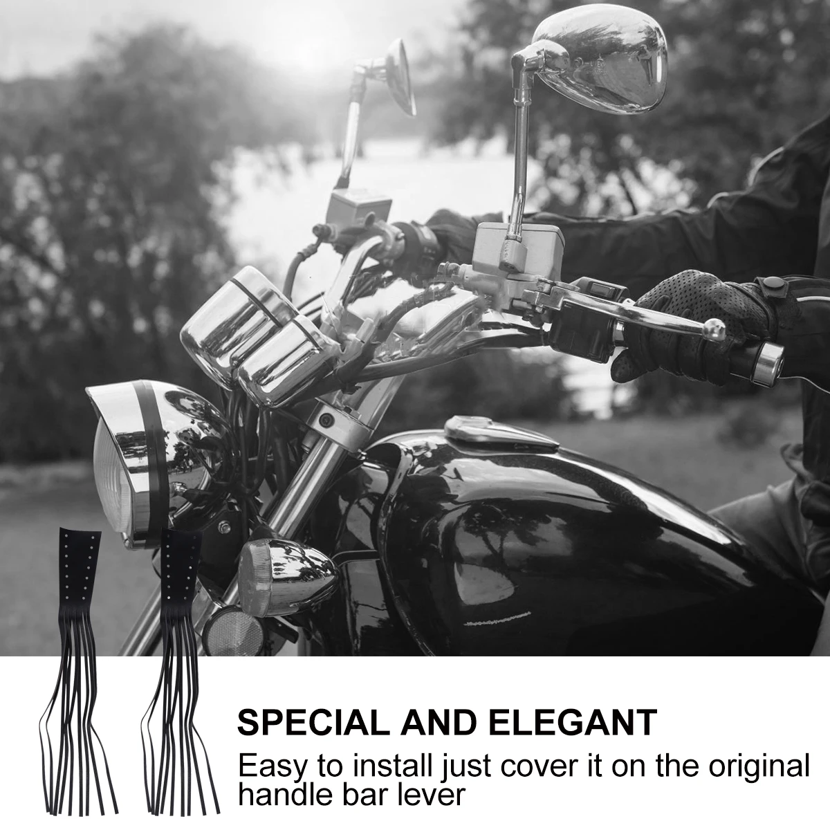 

Universal Handlebar Grips Fringe Motorcycle Throttle Brake Clutch Lever Covers Anti-Slip Durable Soft for Motorbike