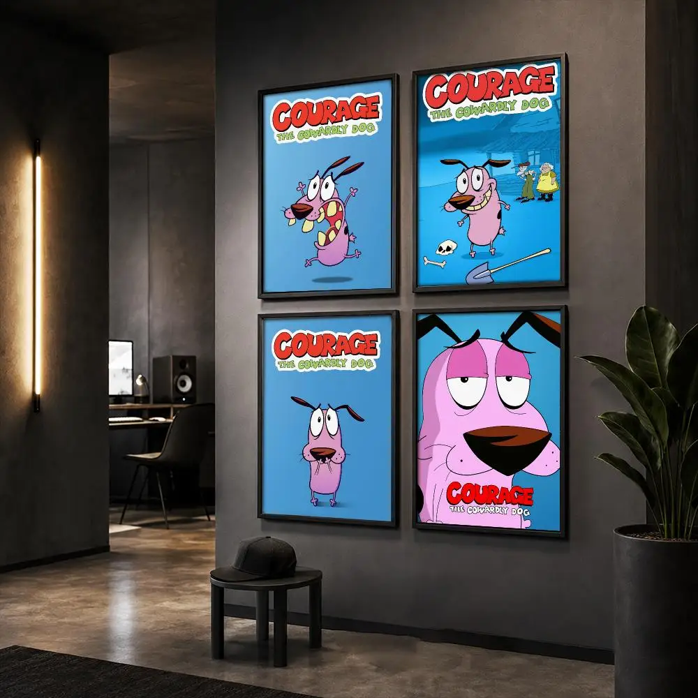 Courage The Cowardly Dog Poster HD Home Wall Stickers House Hallway Living Room Bedroom Bar Office Decor Art Prints