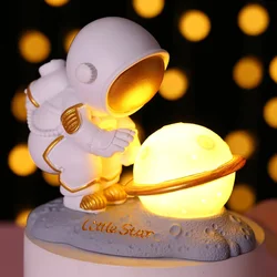 Astronaut Night Light Baby Sleeping Bedside Night Lamp Resin Cartoon LED Night Lamp Soft Lighting Table Lamp Birthday Gift