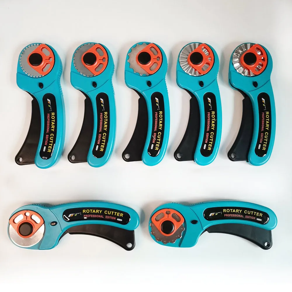 

Upgraded 45mm Safety Lock Carpet Knife, Rubber Band Cutting Round Knife FT-145 Roller Knife, Right and Left Hand Roller