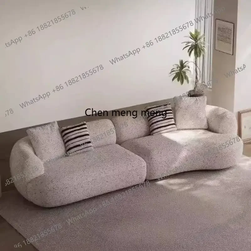 

RR Oversized Cushion Living Room Sofas Retro Gray Lounges Sectional Living Room Sofas Curved Cheap Couch Wohnzimmer Furniture H