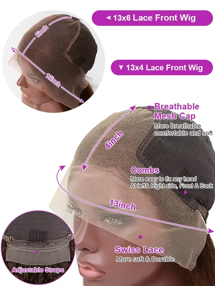 250% 13x4 HD Transparent 99J Burgundy Loose Wave Lace Front Wigs Deep Wave Frontal Wig Colored 99j Burgundy Deep Curly Lace Front Human Hair Wigs Preplucked For Women view 8