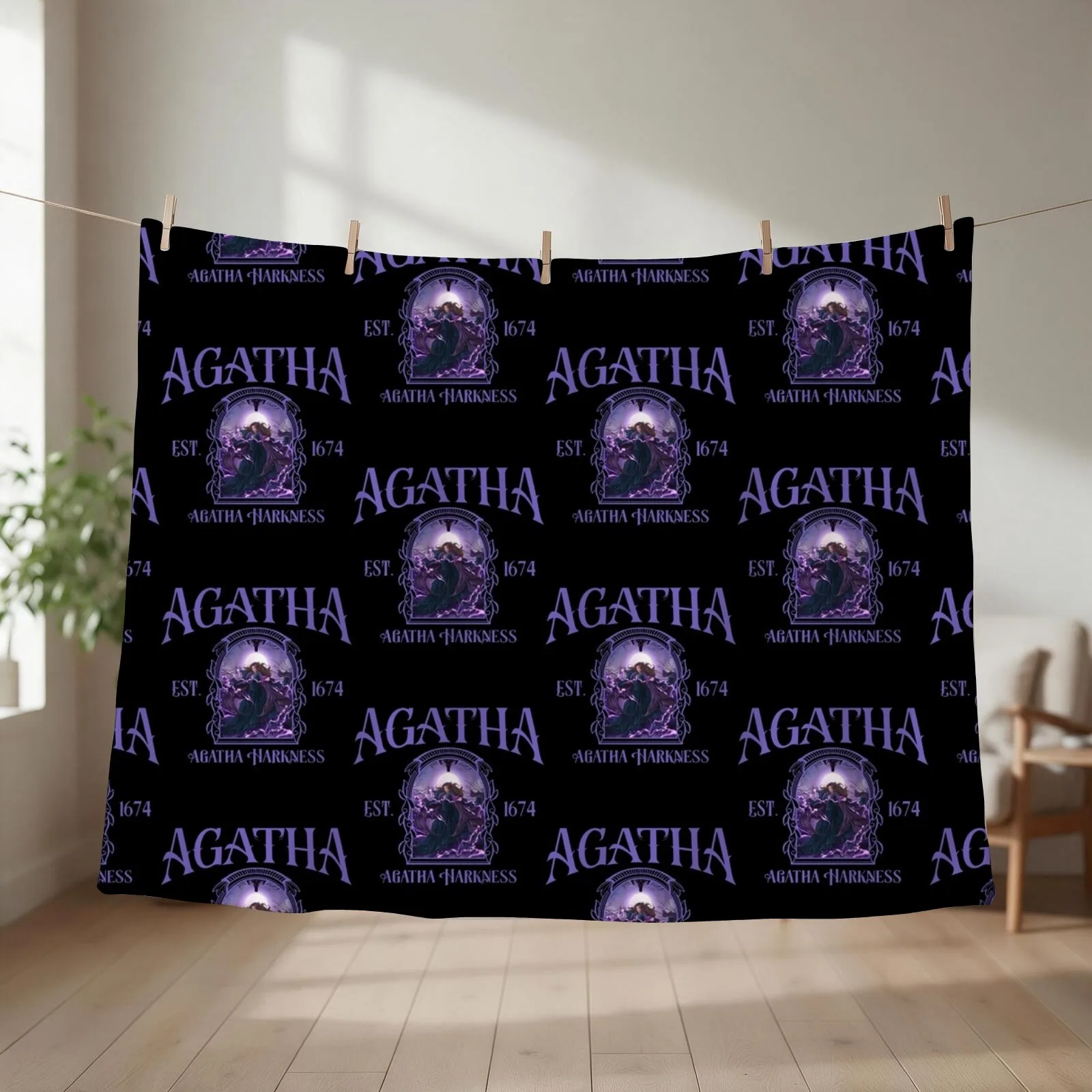 Agatha Harkness EST 1674 Throw Blanket couch cozy soft plush fuzzy picnic outdoor blanket