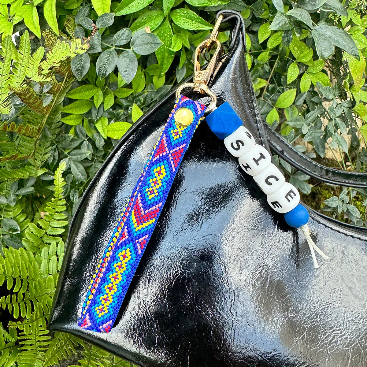 Custom Daisy Keychain, Bohemian Bag Charm