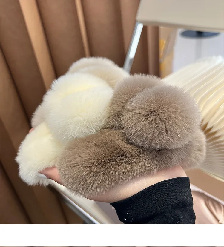 Rex Rabbit Hair Clips Headdress Elegance Hair Accessories For Women Plush Scratching Ponytail Claw Clip Fashion Girls Decorate