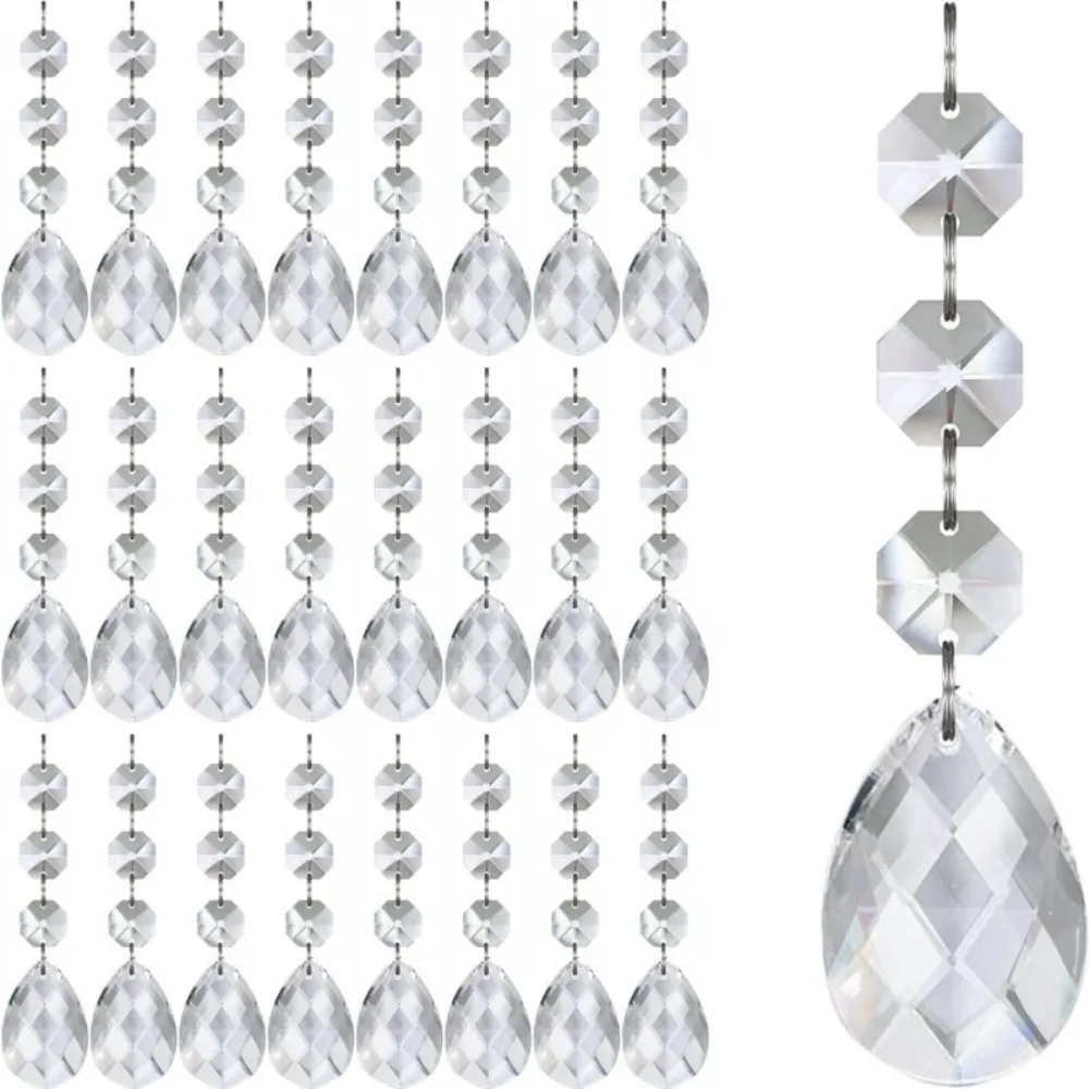 5 stks Simuleren Ijsje Acryl Sneeuwvlok Hanger Kristal Diamant Transparant Kristal Hangende String Feestelijke Sfeer