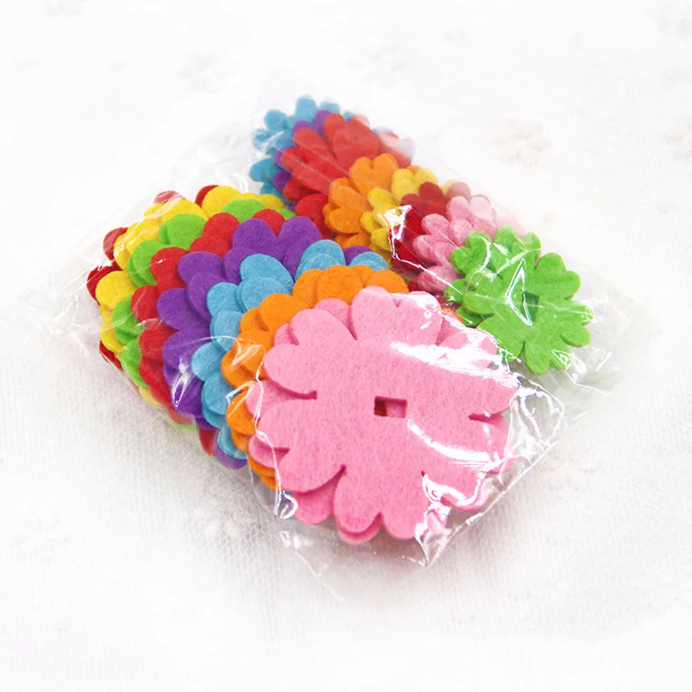 

5Sets Soft Felt Flower Petals Assorted Colors for DIY Crafting Hair Accessories Kids Room Decor Invitation Cards