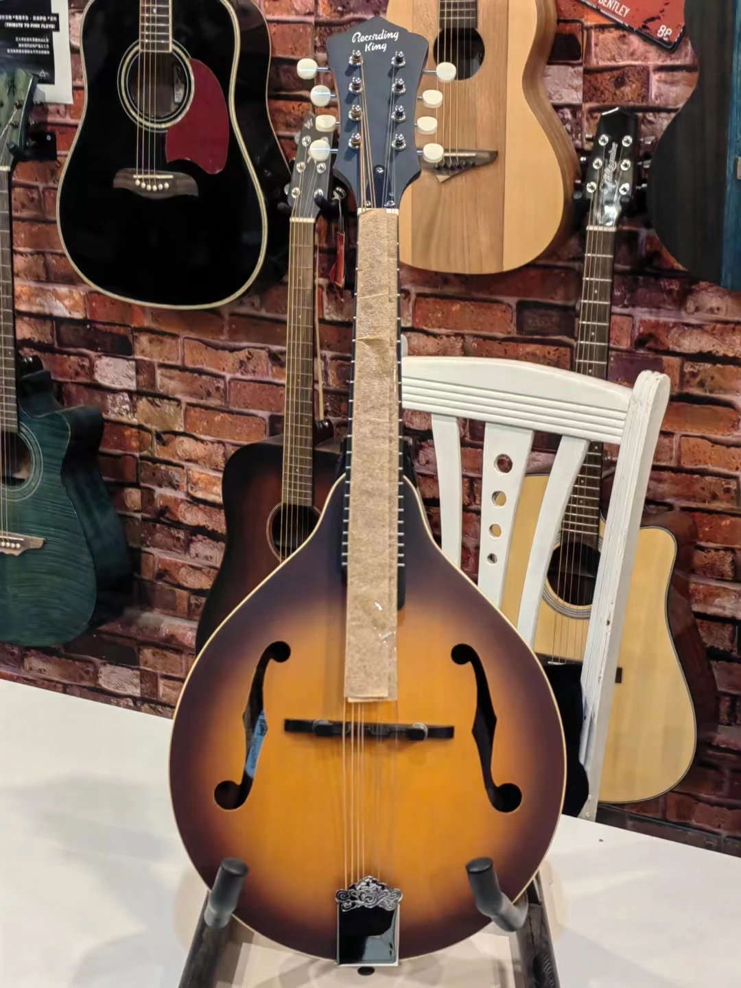 Sunburst 8 Strings Mandolin Guitar High Quality Solid Spruce top F Mandoline recording King