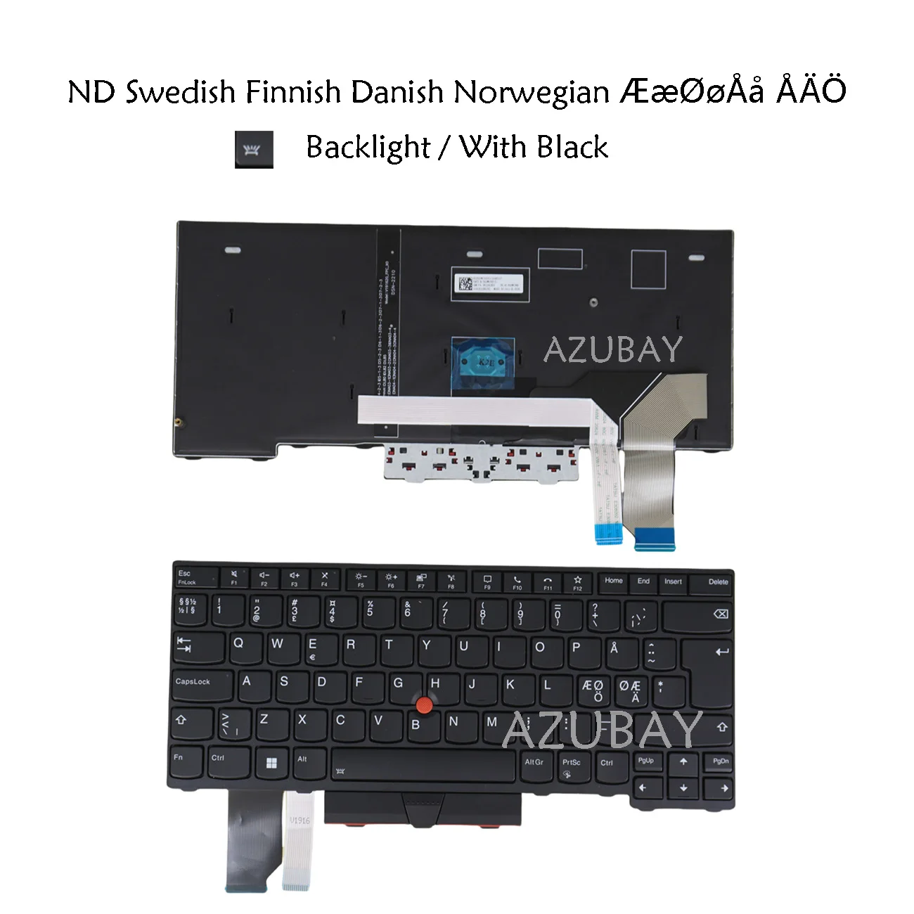 Teclado Retroiluminado para Lenovo Thinkpad L14 Gen 1 20U1 20U2 20U5 20U6, L14 Gen 2 20X1 20X2 20X5 20X6, Sueco Finlandés Danés NW