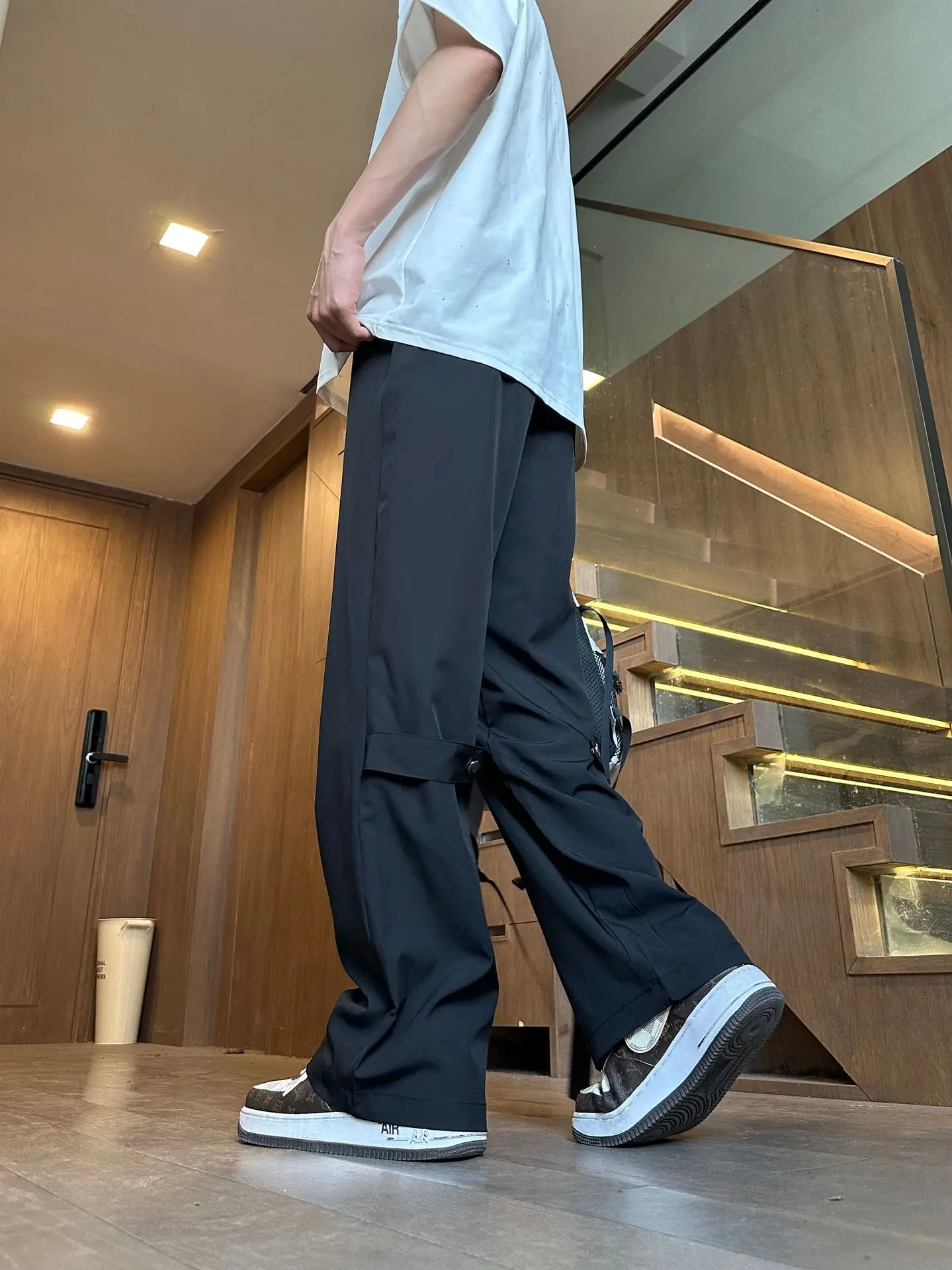 2025 الصيف الرجال السراويل سريعة الجافة رقيقة وتنفس مستقيم الساق بناطيل كاجوال للجنسين فضفاضة تناسب كول اللمس موضة ركض