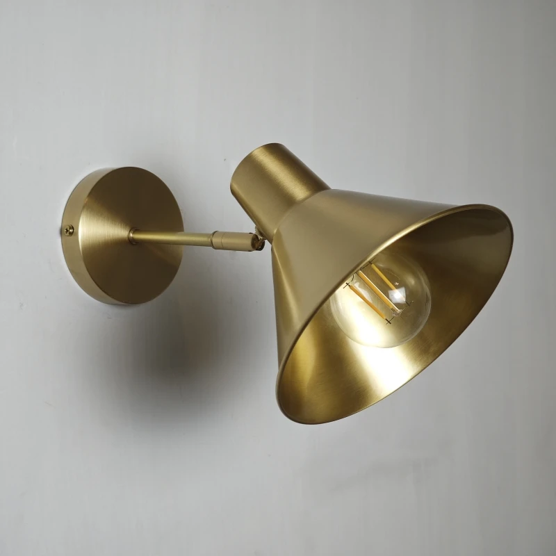100% pure copper cone wall light brass sconce lighting fixture LED brass wall lamp 17cm size copper horn shade lighting
