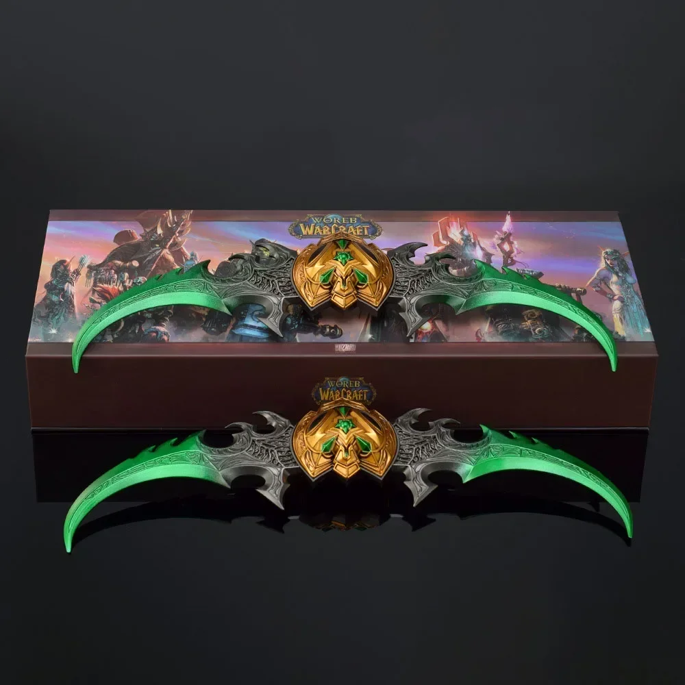 JX TOY 29cmWOW Warglaive of Azzinoth Illidan Figure Weapon Egg Knives Alloy Craft Model Warcraft GameCollectible Desk Ornaments