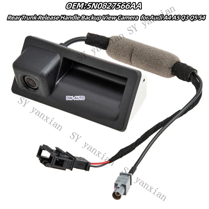 SY+ 5N0827566AA Rear Trunk Release Handle Backup View Camera for Audi A4 A5 Q3 Q5 S4