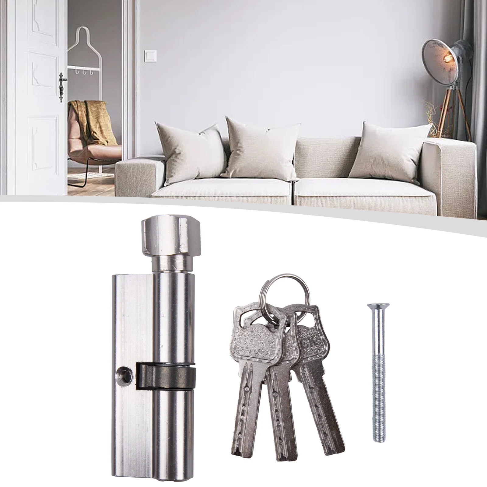 Door Lock Lock Cylinder 、、Indoor Wooden- Door Lock -Cylinder Entrance Lock Cylinder ***Door Lock 3 Keys Universal Lock Cylinder