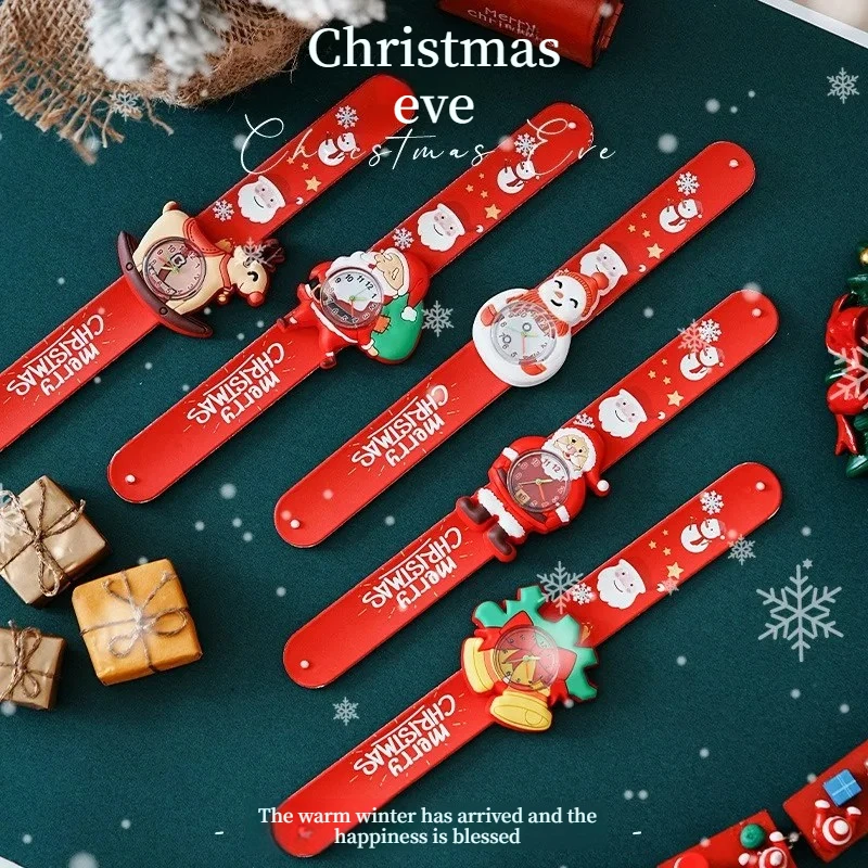 1-10PCS Fun Slap Watch for Kids Christmas Gift Cartoon Hand Clap Wristwatch Preschool Party Favor Stocking Stuffer for Children