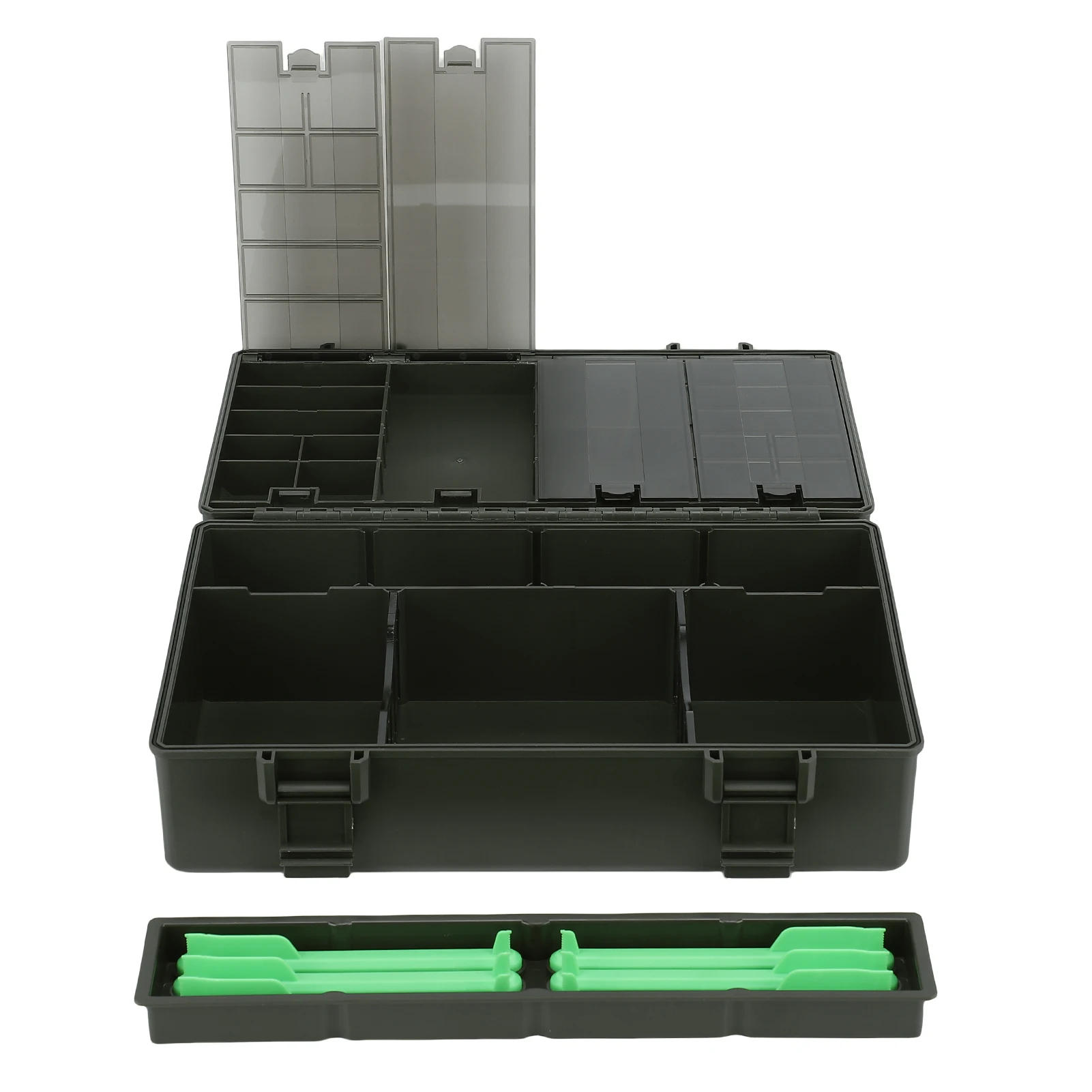 鯉フィーダーラインアクセサリーボックス-6つの磁気スティックで密封された取り外し可能なコンパートメント付き鯉釣りフィーダーツールボックス