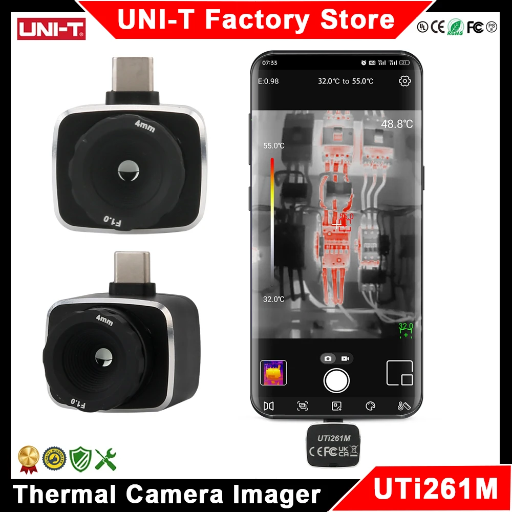 UNI-T UTi261M Thermal Camera 256x192 Infrared Heat Image Camera Thermal Imager for Android Phone (not for iPhone Type-C)