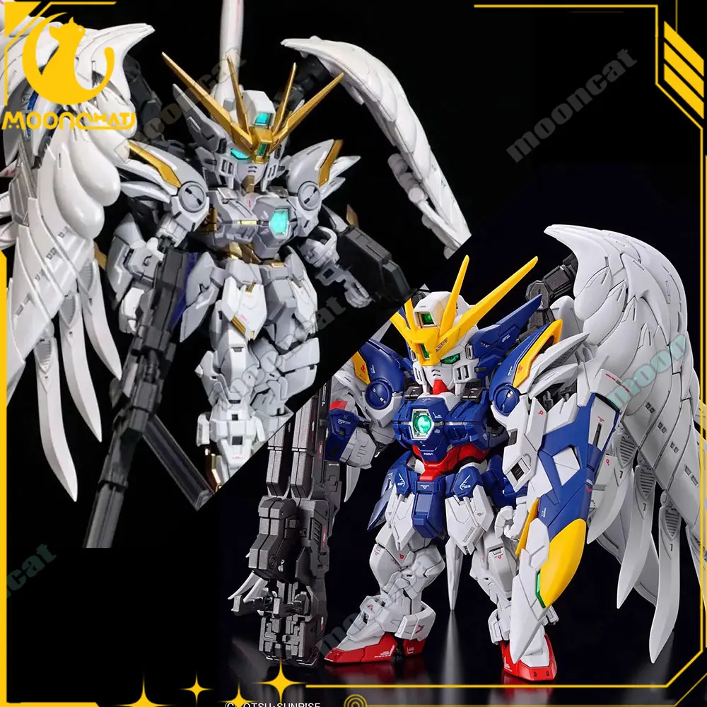 

GL MGSD Wing Zero EW Snow White Version Angel Feather Drop Mech Assembly Model Kit Action Figure Desktop Decoration Doll Boy Toy
