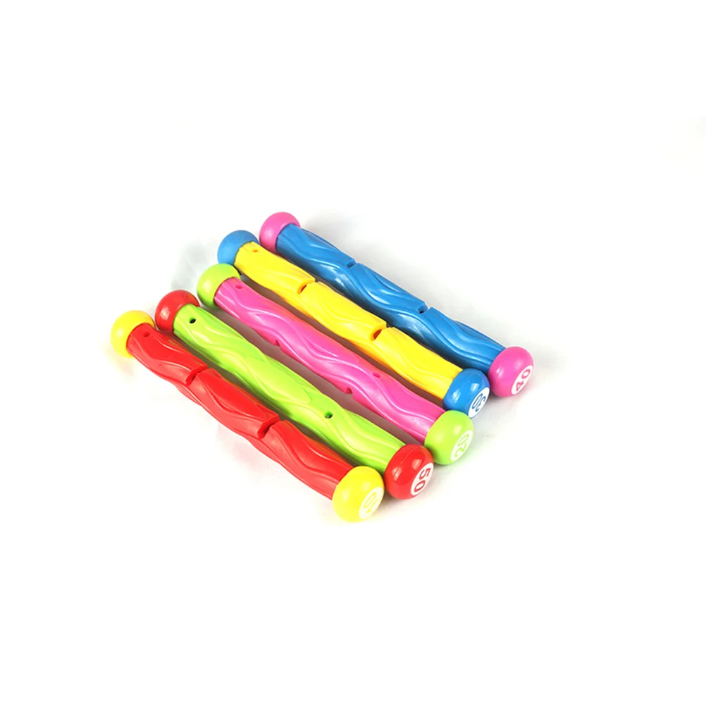 

5 pcs Sticks Kids Swimming Colorful Sink Rings Smooth Design For Beginner Swimmer Diving Pool Diving Stick Swimming Pool Stick