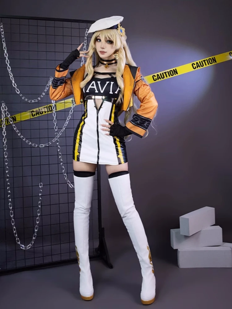 Game Genshin Impact Navia Cosplay Costume Navia Racing Suit Women Sexy Dress Halloween Party Role Play Clothes